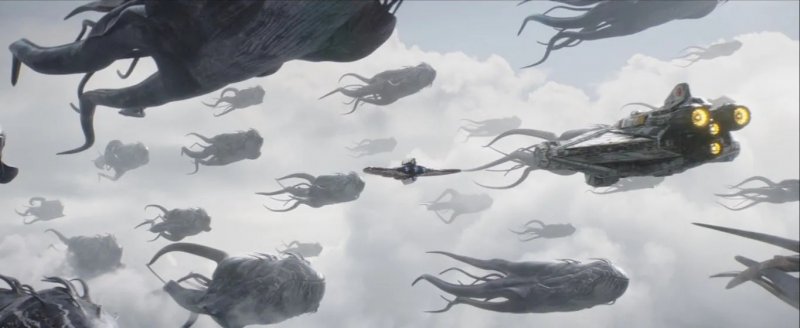 Il branco di purgil in una delle scene più suggestive di Star Wars Il branco di purgil in una delle scene più suggestive di Star Wars