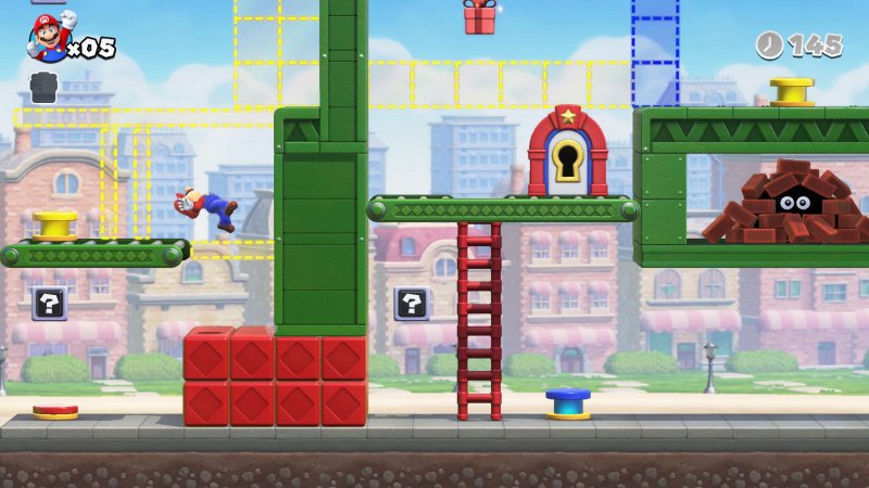 Mario vs. Donkey Kong: non è un platform puro, ma bisogna comunque compiere delle acrobazie Mario vs. Donkey Kong: non è un platform puro, ma bisogna comunque compiere delle acrobazie