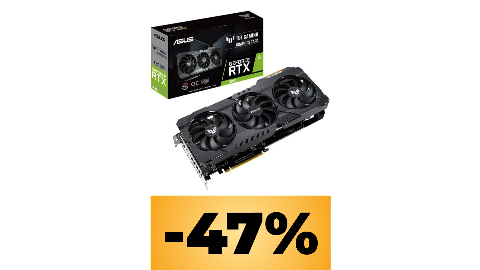 ASUS Nvidia GeForce RTX 3060 da 12 GB: la GPU è in forte sconto al prezzo minimo storico