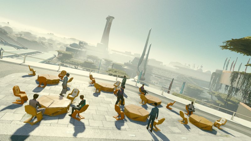 Starfield Nuova Atlantide: la vista dalla terrazza del Terrabrew Coffee Starfield Nuova Atlantide: la vista dalla terrazza del Terrabrew Coffee