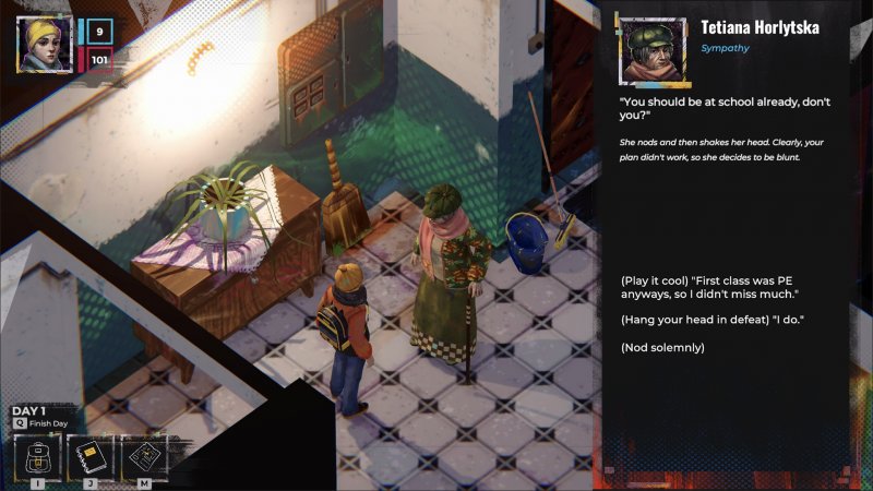 L'impostazione visiva dell'interfaccia di dialogo è chiaramente ispirata a Disco Elysium e ad altri esponenti storici del genere dei RPG narrativi con visuale isometrica