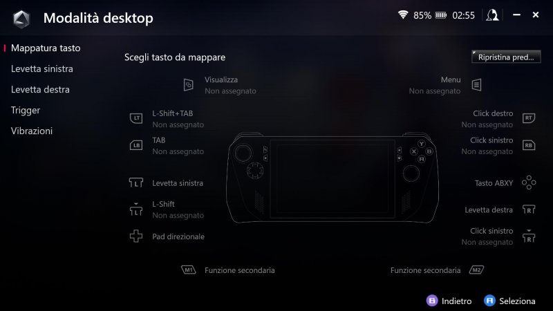 Con ASUS ROG Ally potrete mappare la maggior parte dei tasti a vostro piacimento
