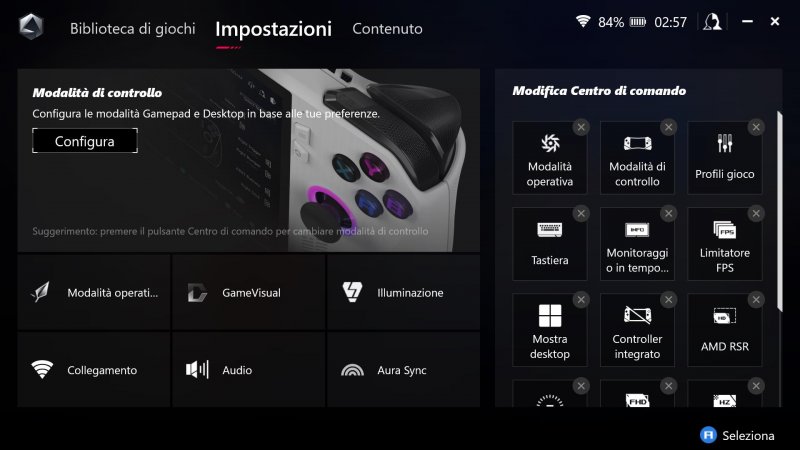 All'interno di Armoury Crate è possibile gestire tutti gli aspetti principali di Ally