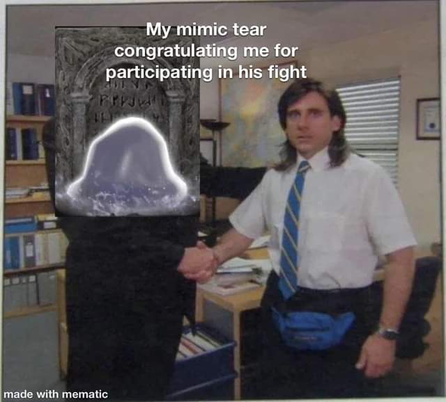 La mia Lacrima che si complimenta con me per aver partecipato alla sua boss fight