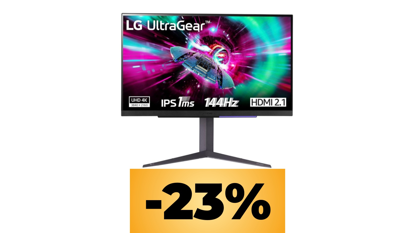 Monitor LG UltraGear da 27 pollici in 4K 144 Hz in sconto al prezzo minimo storico tramite Amazon