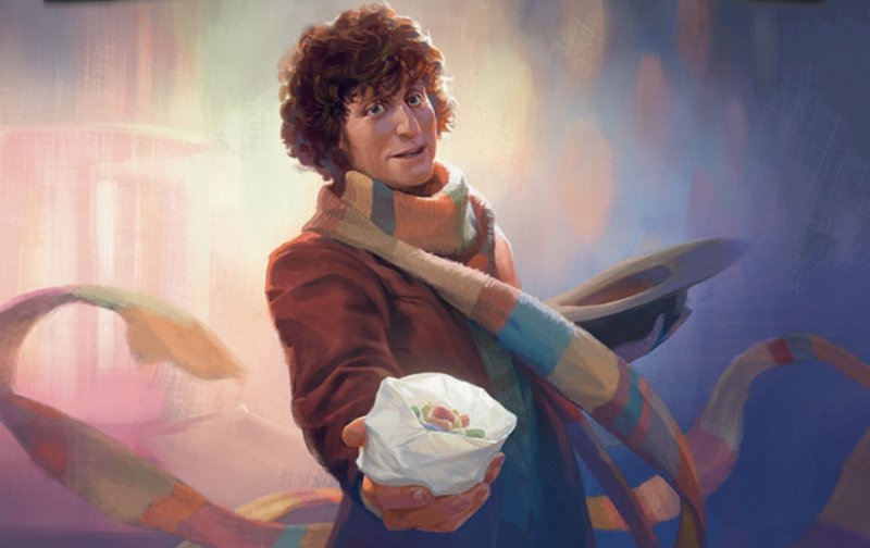 I primi otto Dottori sono le carte principali di questo mazzo commander con il ruolo da protagonista che viene affidato al Quarto, in un'illustrazione che lo raffigura mentre offre al giocatore un Jelly Baby