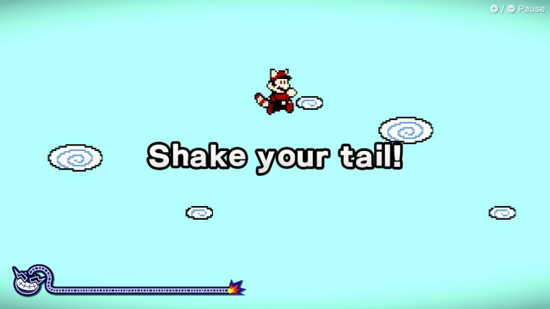 Dal momento che avrete pochi secondi per interpretare il minigioco di turno, ad aiutarvi in WarioWare: Move It! ci penseranno anche brevi testi a schermo Dal momento che avrete pochi secondi per interpretare il minigioco di turno, ad aiutarvi in WarioWare: Move It! ci penseranno anche brevi testi a schermo