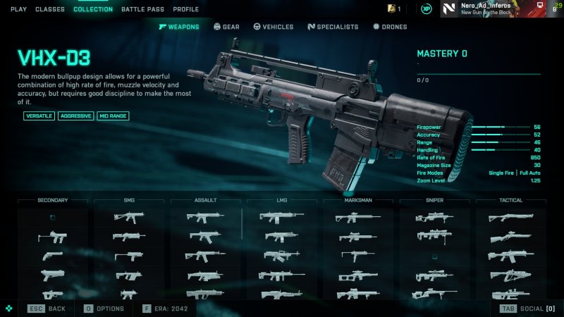 Ecco il look del VHX-D3, il nuovo fucile d'assalto introdotto dalla Stagione 6 di Battlefield 2042