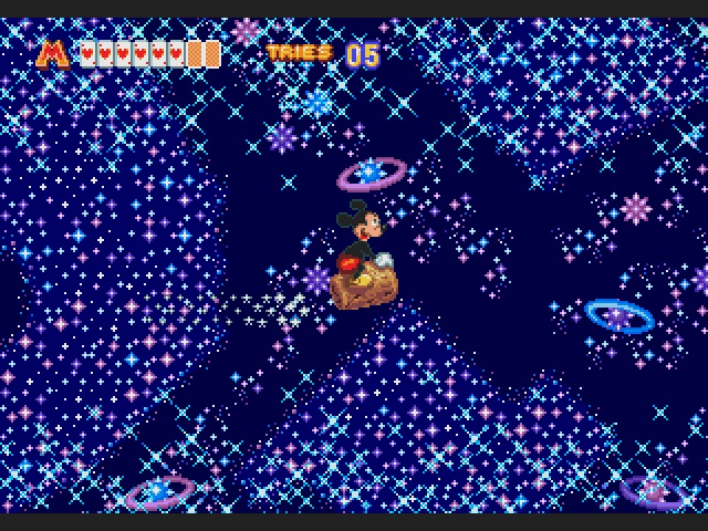Topolino cavalca un tappo di spumante tra le stelle di World of Illusion Topolino cavalca un tappo di spumante tra le stelle di World of Illusion