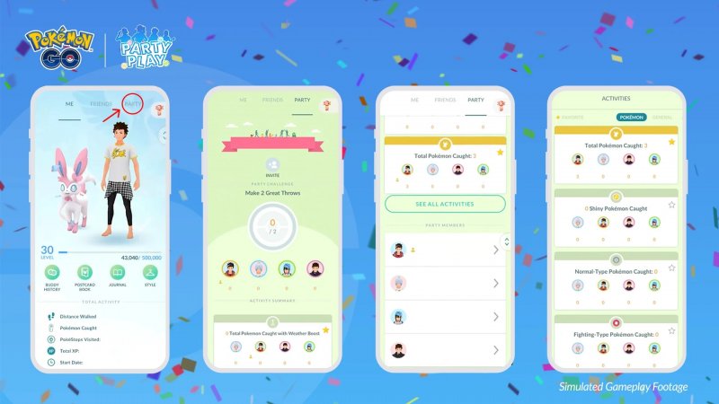 La nuova funzione Party Play in Pokémon GO