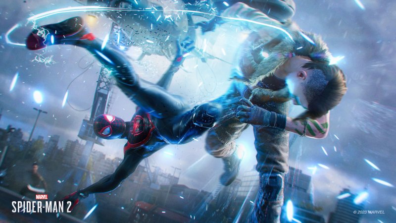 Spider-Man hits an enemy with a spectacular move
