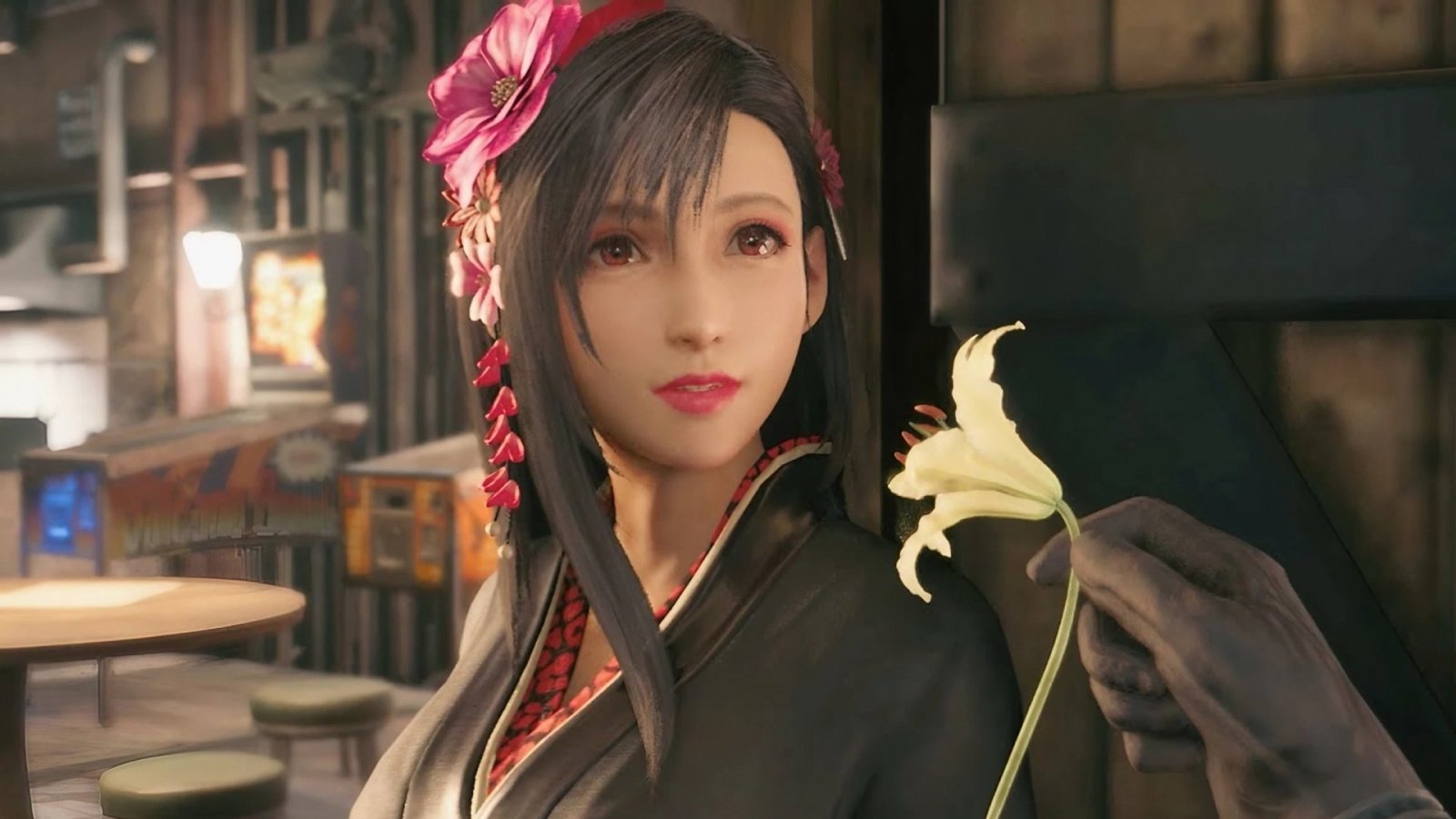 Final Fantasy 7 Remake, il cosplay di Tifa da nymphahri indossa un inedito kimono