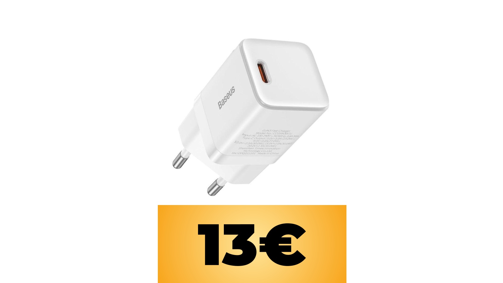 Alimentatore USB-C Baseus leggero e compatto in sconto con un coupon su Amazon Italia
