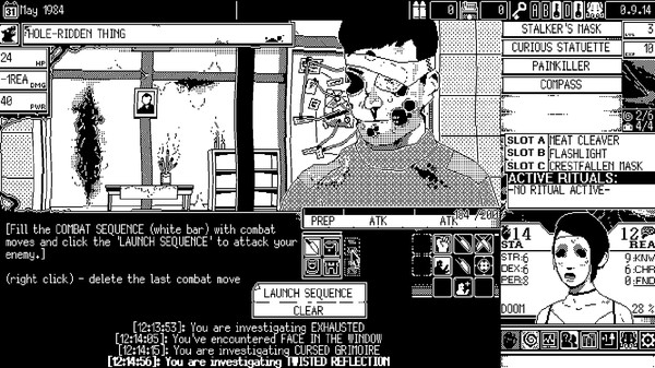 A livello grafico, si può scegliere tra 1 bit e 2 bit: in entrambi i casi, World of Horror è grandioso dal punto di vista visivo