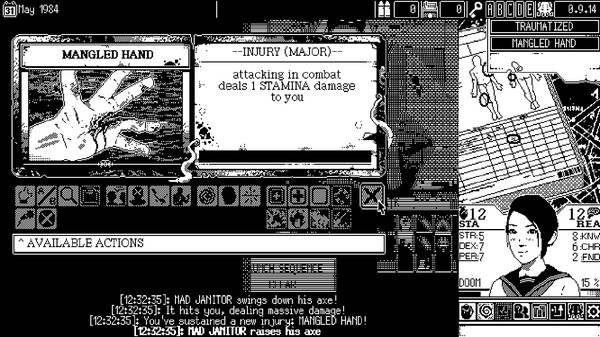 La presenza di body horror anche molto spinto è mitigata dalla grafica a 1 o 2 bit (a seconda della scelta del giocatore) che riesce a stemperare la forza delle mutilazioni e aberrazioni mostrate a schermo