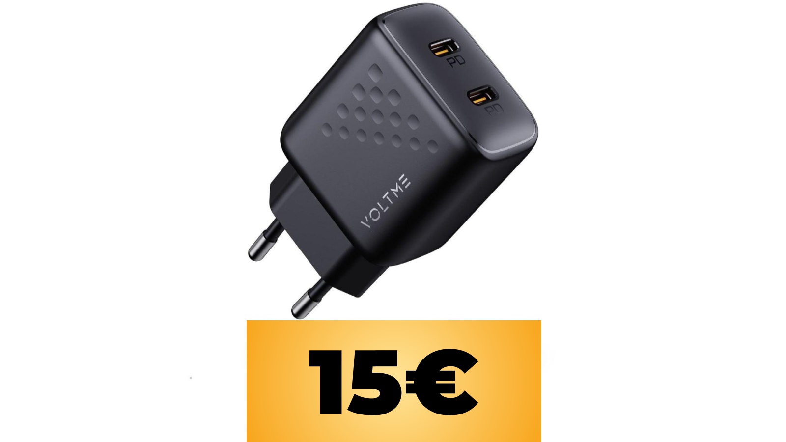 Caricatore USB C a due prese di VOLTME in sconto con questo coupon su Amazon Italia