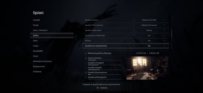 Le opzioni grafiche di Resident Evil Village