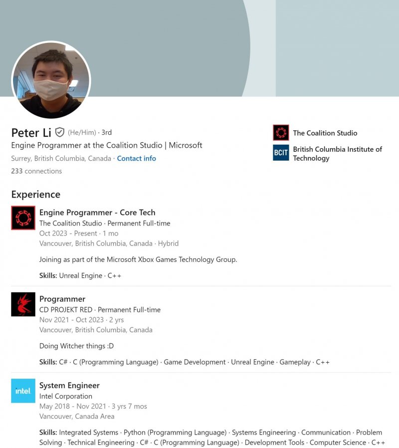 Peter Li su LinkedIn