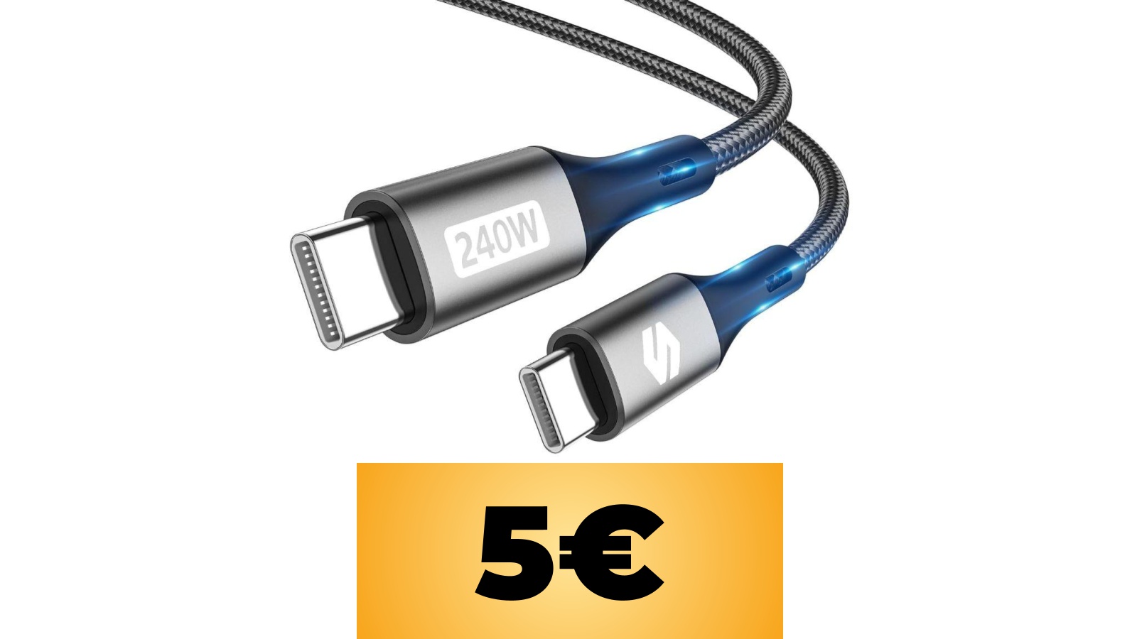 Cavo Silkland 240W di tipo USB-C da 2 metri in sconto con un coupon su Amazon Italia