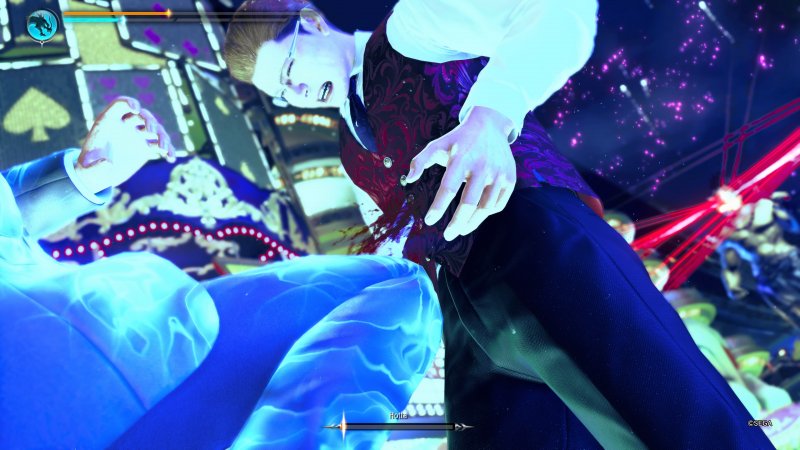 Like a Dragon Gaiden ricicla parecchie finisher, come questa del coltello di panza, coltello di sostanza