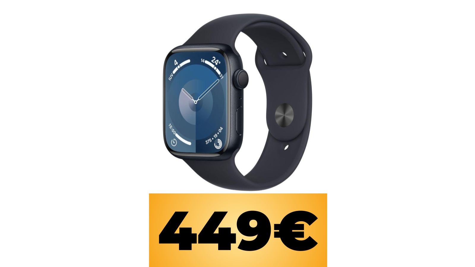 Apple Watch Series 9 GPS da 45 mm in sconto al prezzo minimo storico su Amazon