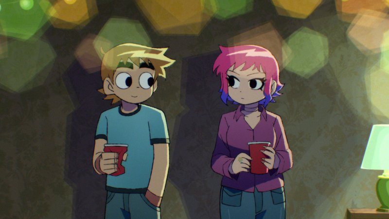 Il primo incontro con Ramona Flowers in una scena di Scott Pilgrim: La serie