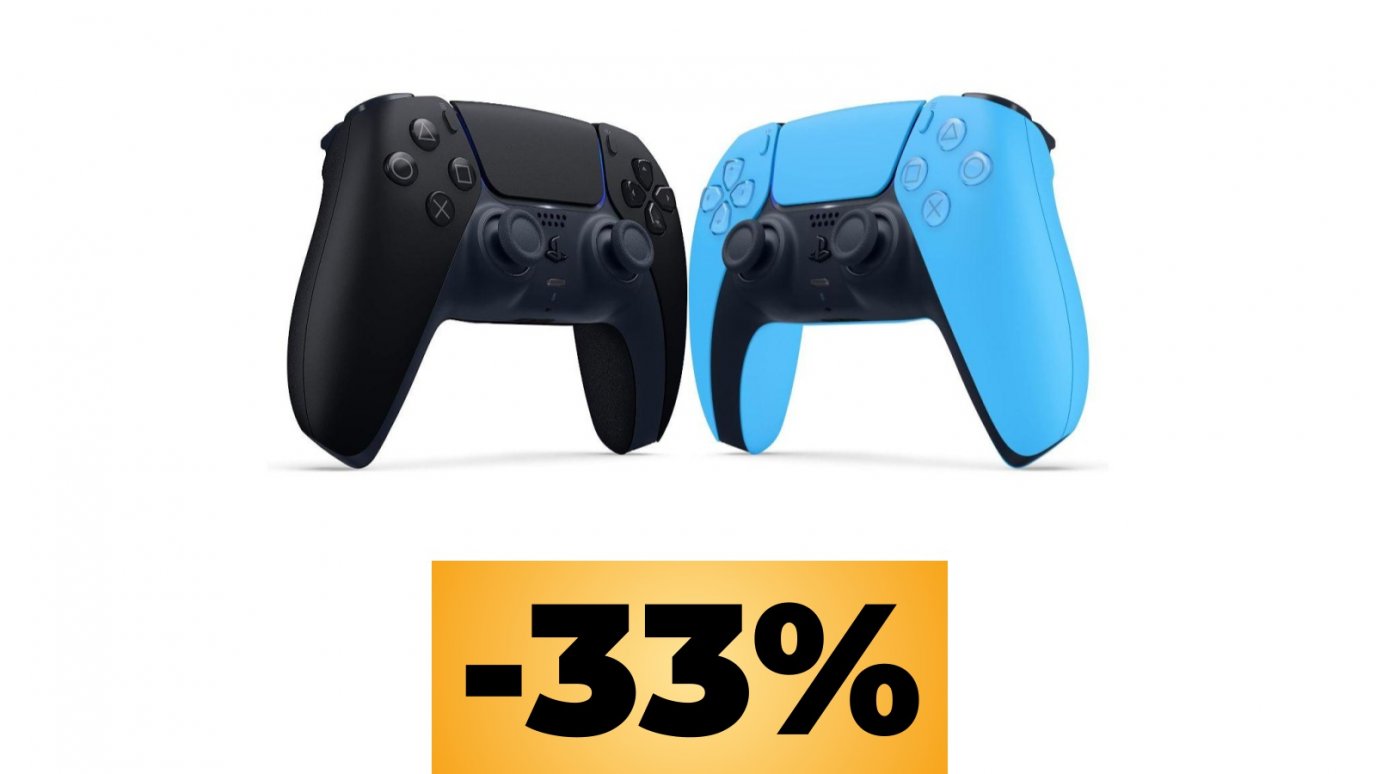 DualSense di PS5 in offerta su  Italia in versione nera e azzurra 