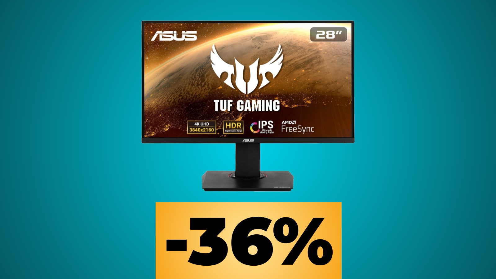 Il monitor ASUS TUF Gaming da 28 pollici in 4K è ora in sconto su Amazon per il Black Friday