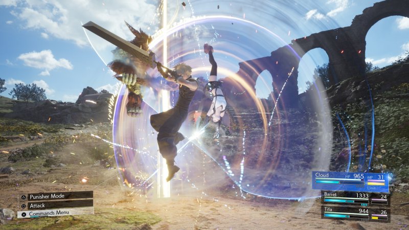 Cloud e Tifa eseguono un attacco combinato in Final Fantasy 7 Rebirth Cloud e Tifa eseguono un attacco combinato in Final Fantasy 7 Rebirth