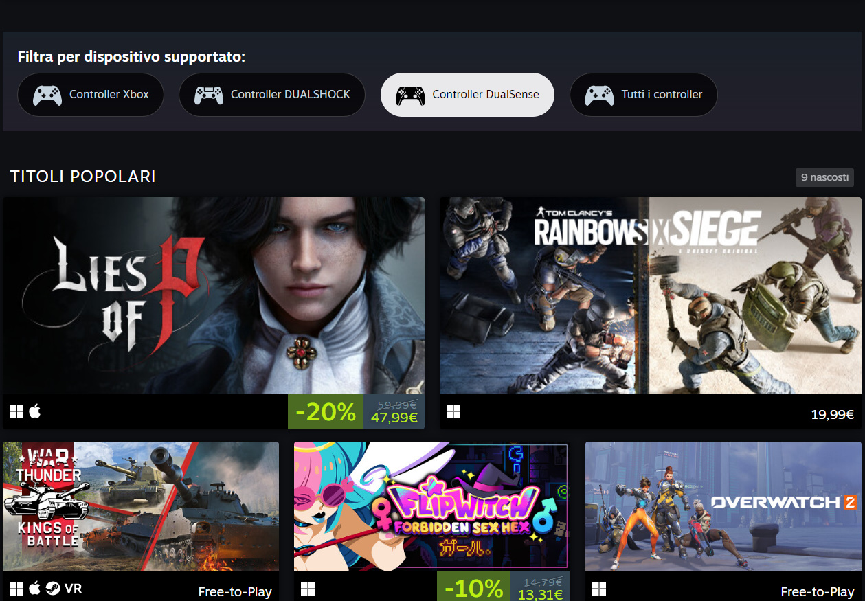 Steam: l'ultimo aggiornamento aggiunge il supporto specifico per ...