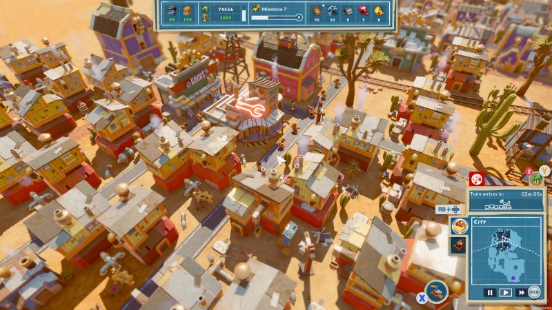 Una città costruita in SteamWorld Build Una città costruita in SteamWorld Build