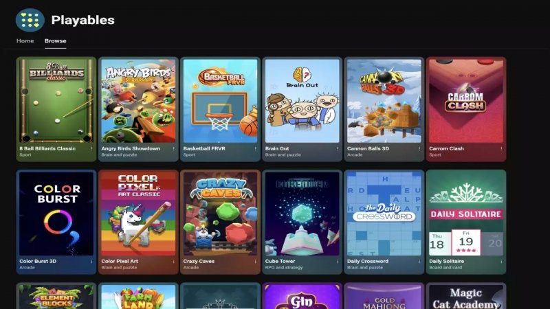 Un'immagine del catalogo dei giochi presenti in YouTube Premium