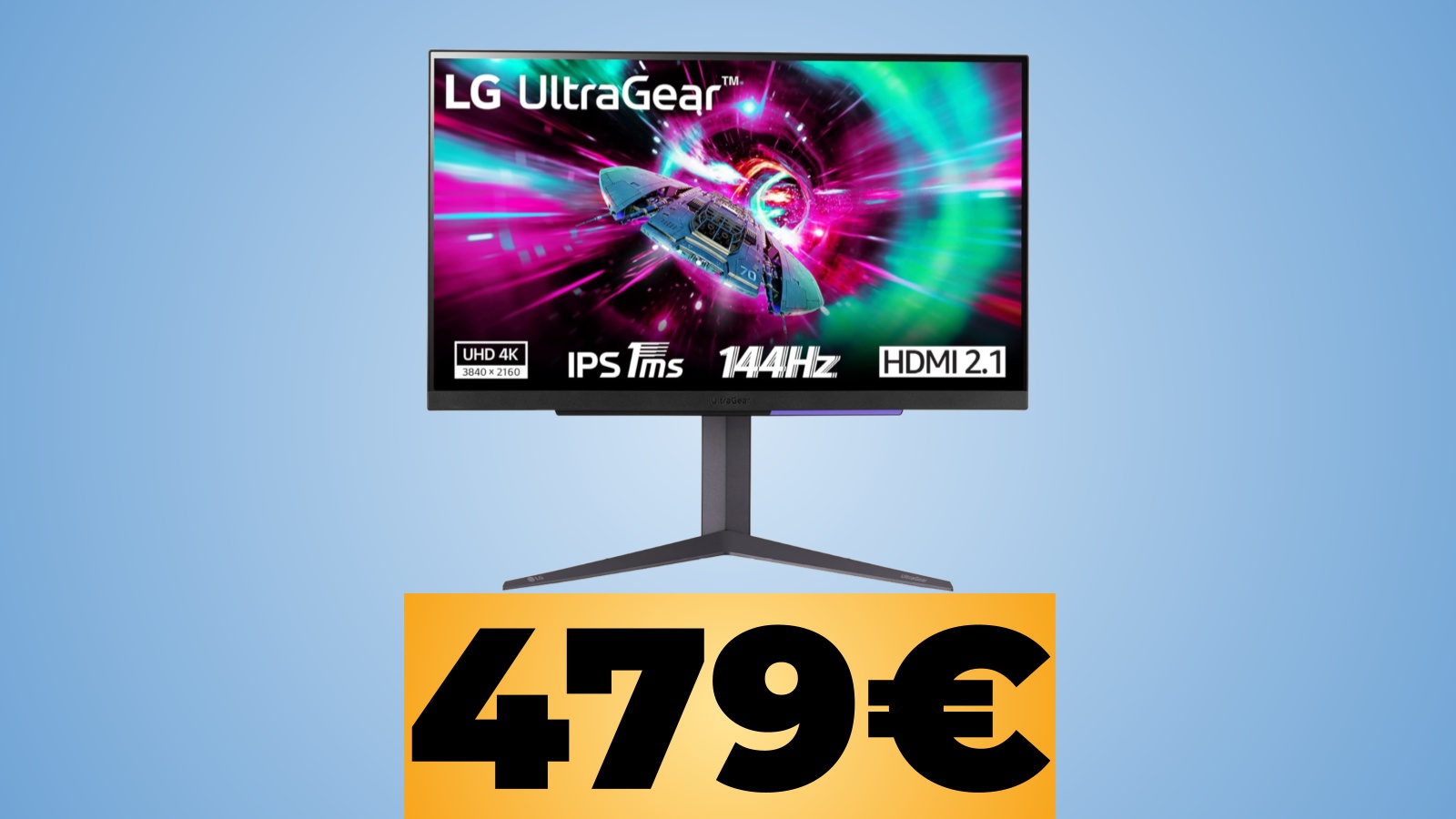 Monitor gaming LG UltraGear a 27'' 4K/144 Hz e HDMI 2.1: sconto al minimo storico su Amazon