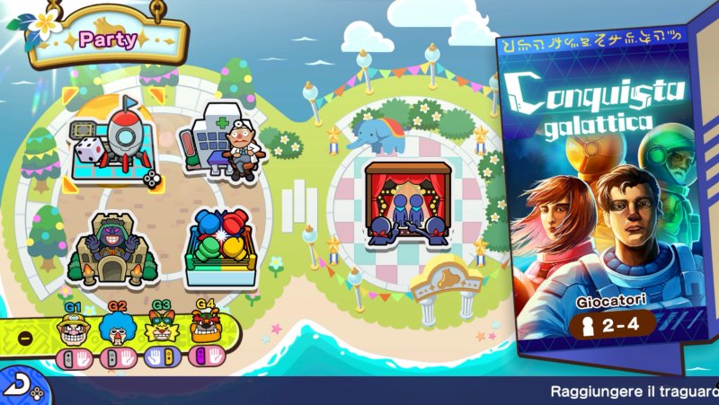 Giocando insieme ai propri amici potrete optare per la modalità Party che propone minigiochi esclusivi e modalità pensate per far competere tra loro i partecipanti
