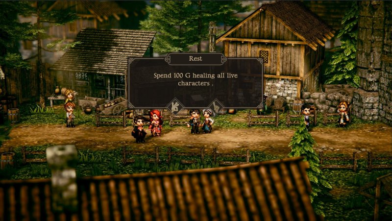 Nelle città troviamo venditori, luoghi di riposo e personaggi da arruolare nel team