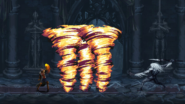 Eryk ha a disposizione numerose opzioni offensive e difensive, tra cui spadoni e fruste, una pistola, e poi amuleti, incantesimi, oggetti di potenziamento e di cura Eryk ha a disposizione numerose opzioni offensive e difensive, tra cui spadoni e fruste, una pistola, e poi amuleti, incantesimi, oggetti di potenziamento e di cura