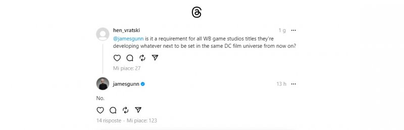 James Gunn tramite Thread