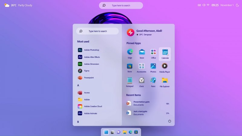 Un possibile design del nuovo SO Microsoft