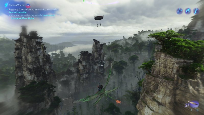 Le fasi di volo sono quelle più complicate da gestire a livello grafico per Avatar: Frontiers of Pandora Le fasi di volo sono quelle più complicate da gestire a livello grafico per Avatar: Frontiers of Pandora