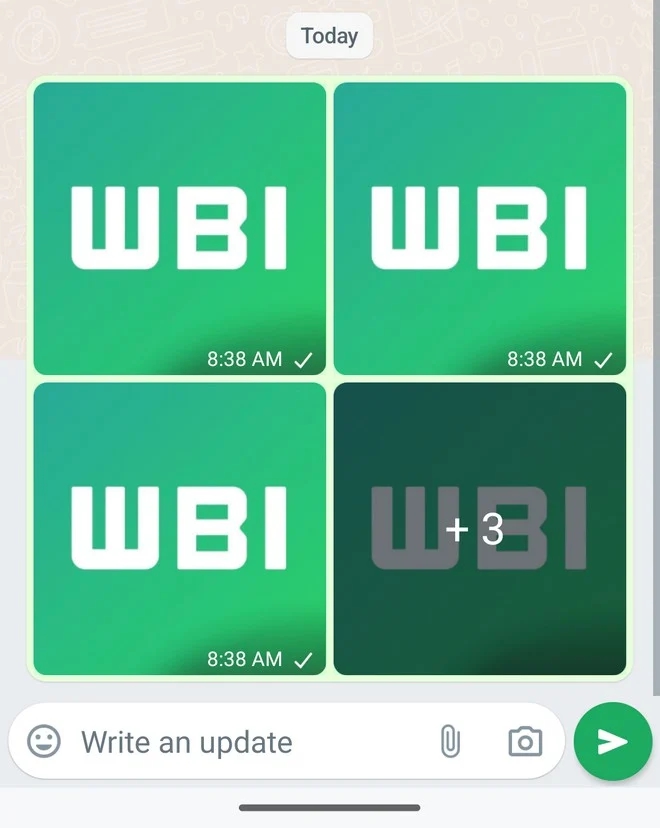 Il raggruppamento delle foto mostrato dal team di WABetaInfo