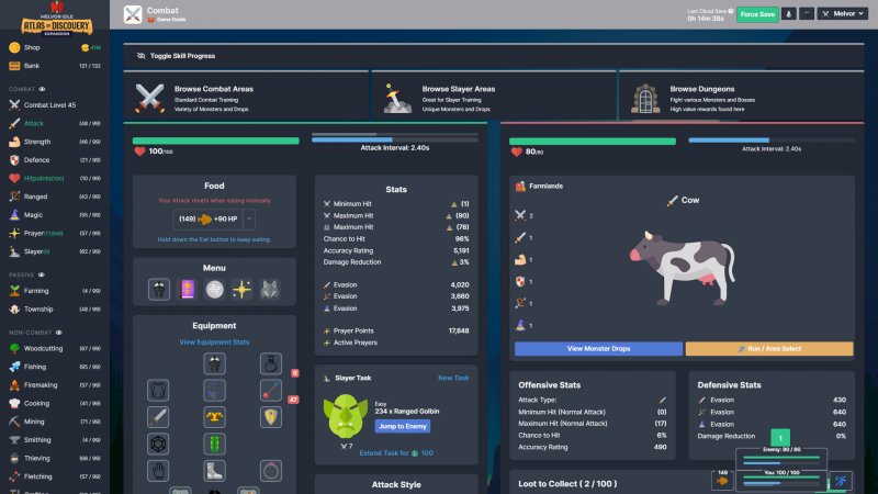 Melvor Idle, un'immagine del gioco Melvor Idle, un'immagine del gioco