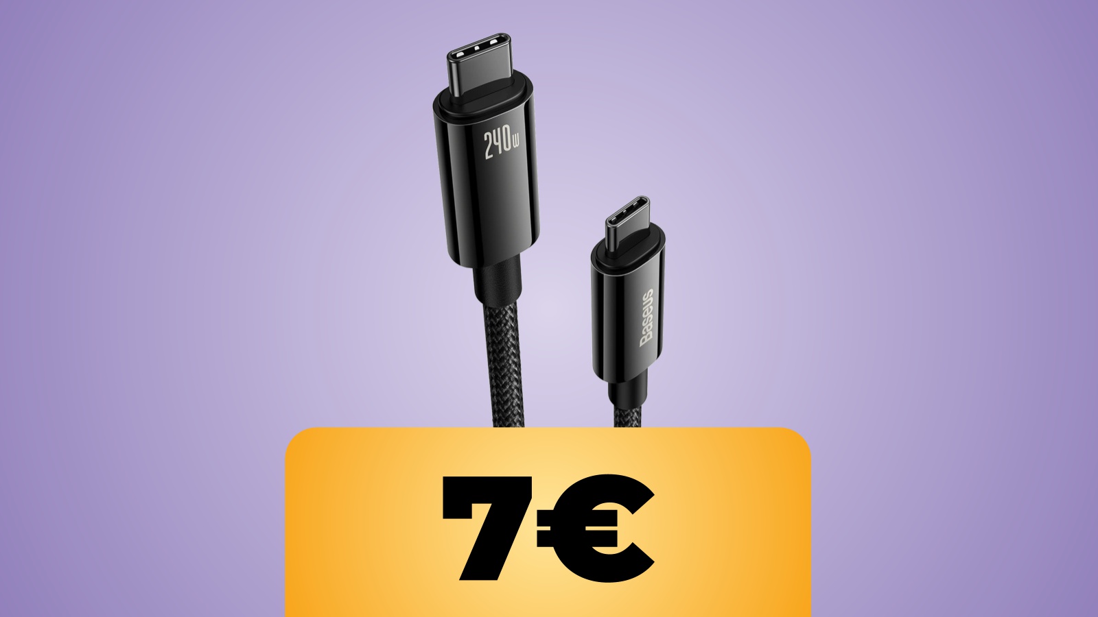 Il cavo USB-C a USB-C di Baseus da 240 W è in sconto col coupon al prezzo minimo su Amazon
