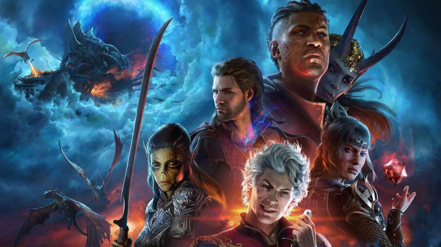 La key art di Baldur's Gate 3 che raffigura alcuni dei suoi protagonisti