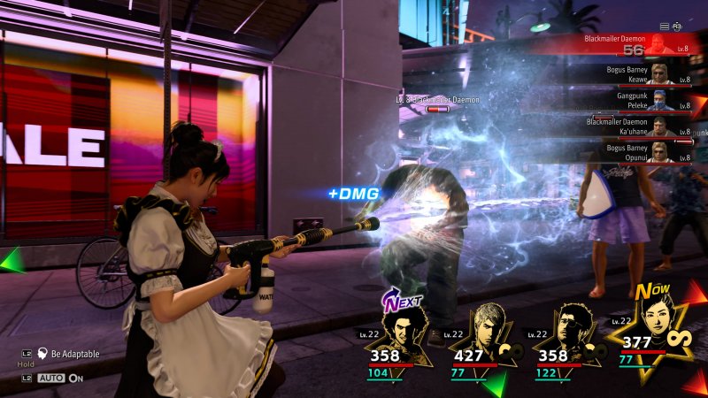 Come in ogni JRPG che si rispetti, bisogna tenere ben presente i punti di forza del proprio party e le debolezze dei nemici. Chitose in versione 'maiden' ha anche un potente attacco ad acqua Come in ogni JRPG che si rispetti, bisogna tenere ben presente i punti di forza del proprio party e le debolezze dei nemici. Chitose in versione 'maiden' ha anche un potente attacco ad acqua