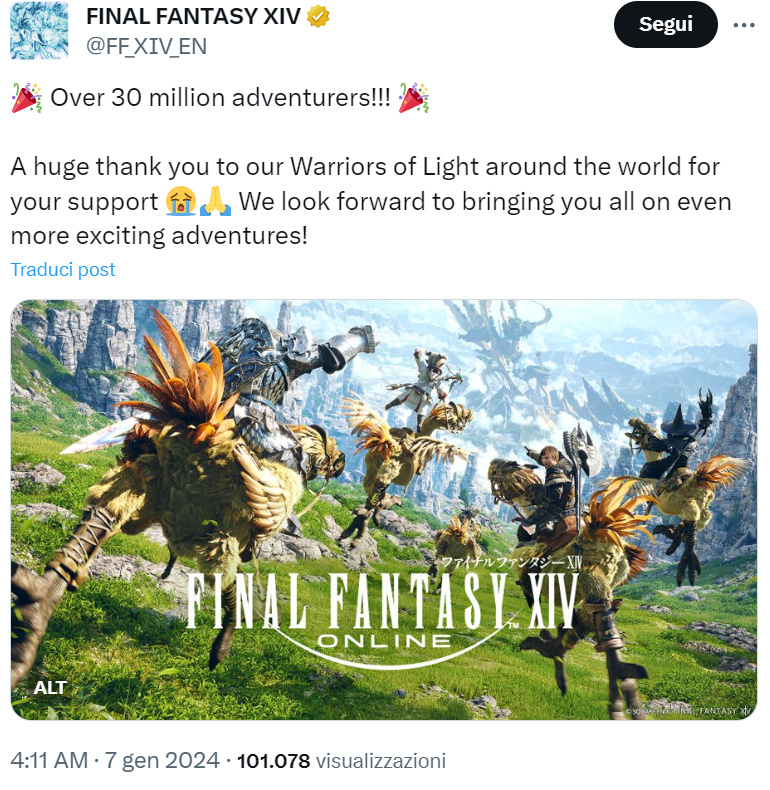 Il post con il numero di avventurieri