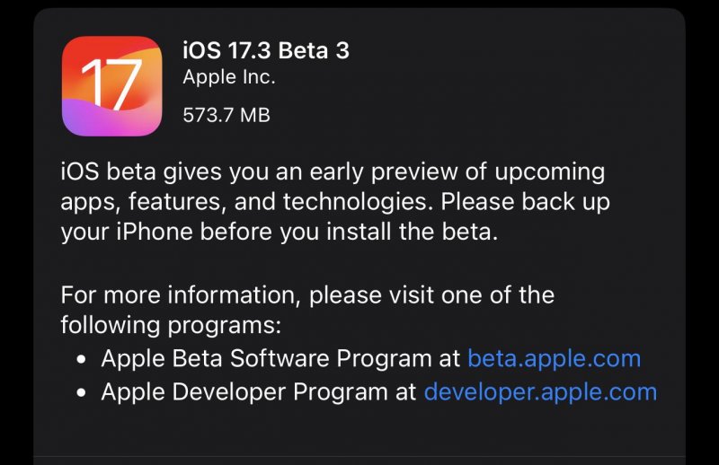 La beta 3 di iOS 17.3 è stata resa pubblica, dopo l'episodio controverso della beta 2