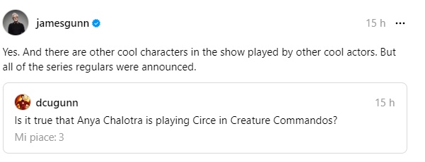 James Gunn tramite Threads