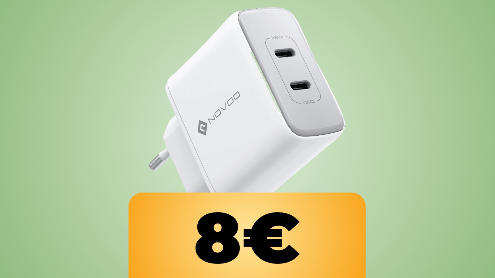 Caricatore USB-C NOVOO 35 W per smartphone, tablet e notebook in sconto su Amazon col coupon