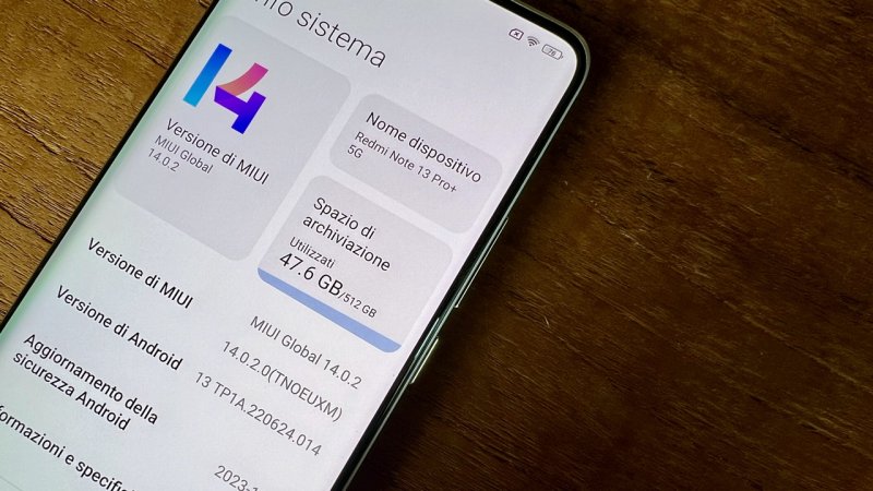 Redmi Note 13 Pro+ 5G esce dalla scatola con installato Android 13 anziché il più recente 14 Redmi Note 13 Pro+ 5G esce dalla scatola con installato Android 13 anziché il più recente 14
