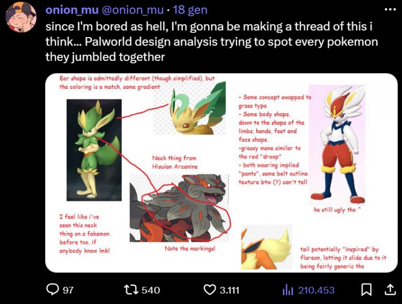 Esempi di elementi copiati dai Pokémon